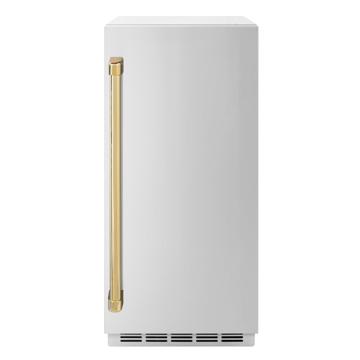 ZLINE Autograph Edition 15 in. Touchstone Gourmet Ice Maker with Drain Pump and Solid Stainless Steel Door with Polished Gold Handle (IGMDZ-ST-15-G)