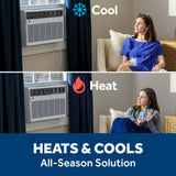 GE® 12,000 BTU Smart Heat/Cool Electronic Window Air Conditioner for Large Rooms up to 550 sq. ft.