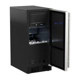 15-In Built-In Clear Ice Machine With Arctic White Illuminice with Door Style - Stainless Steel, Door Swing - Right, Pump - No