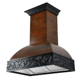 ZLINE Designer Wooden Wall Mount Range Hood in Antigua and Walnut - Includes Motor (393AR)