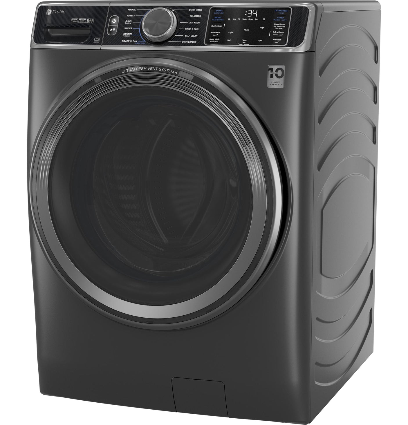 GE Profile™ 5.5 cu. ft. Capacity Smart Front Load ENERGY STAR® Steam Washer with UltraFresh Vent System+ and Smart Wash & Smart Rinse