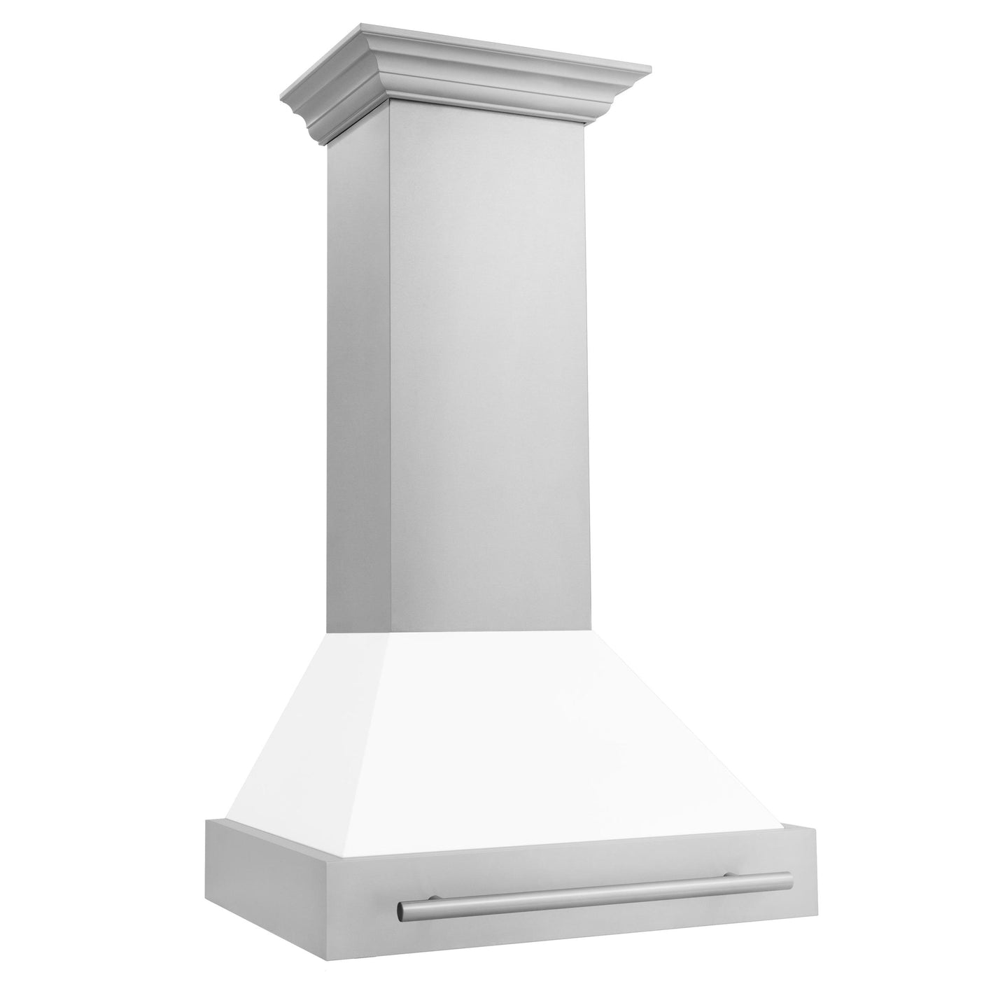 ZLINE 30 in. Stainless Steel Range Hood with Colored Shell Options and Stainless Steel Handle (8654STX-30) [Color: White Matte]