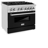 ZLINE 36 in. Dual Fuel Range with Gas Stove and Electric Oven in Stainless Steel (RA36) [Color: Blue Gloss]