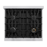 ZLINE 30 in. 4.2 cu. ft. Select Gas Range with 4 Burner Cooktop and Convection Gas Oven in Stainless Steel (HGR30)