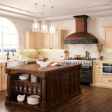 ZLINE Wooden Wall Mount Range Hood in Antigua and Walnut - Includes Dual Remote Motor (393AR-RD/RS)