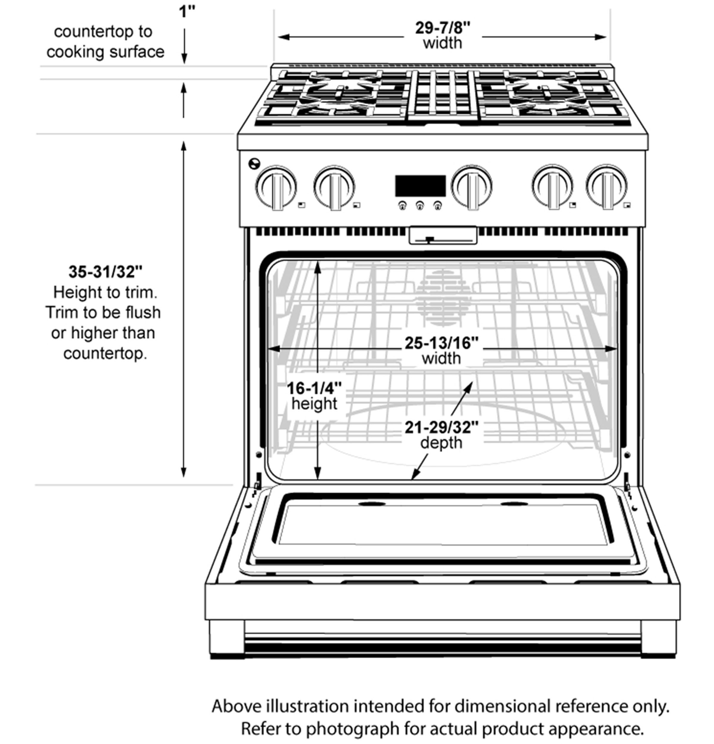 Monogram 30" Dual-Fuel Professional Range with 4 Burners