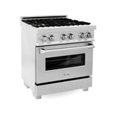 ZLINE 30 in. 4.0 cu. ft. Dual Fuel Range with Gas Stove and Electric Oven in All DuraSnow Stainless Steel with Color Door Options (RAS-SN-30) [Color: Blue Gloss]