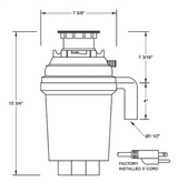 3/4 HP 10 Year Warranty, Continuous Feed waste disposal