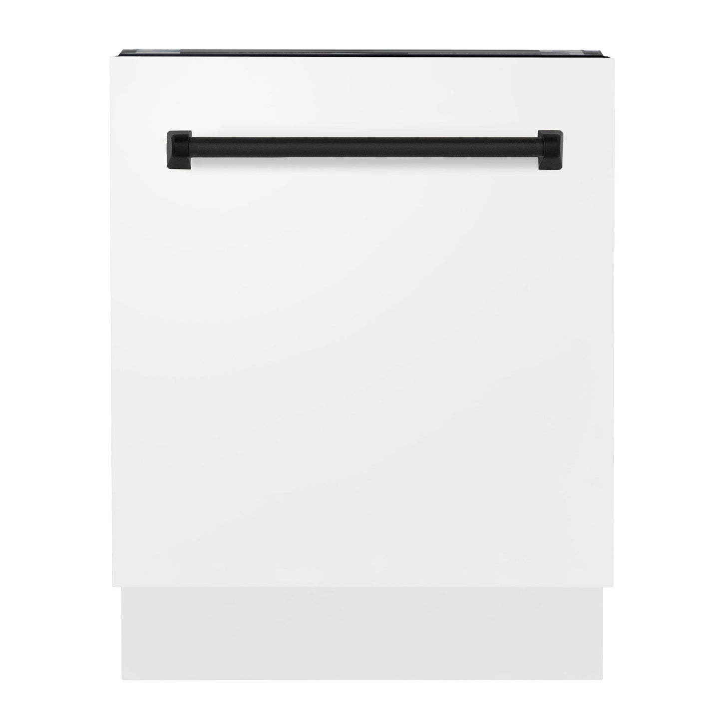 ZLINE Autograph Edition 24" 3rd Rack Top Control Tall Tub Dishwasher in White Matte with Accent Handle, 51dBa (DWVZ-WM-24) [Color: Champagne Bronze]