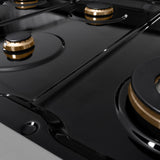 ZLINE 48 in. Autograph Edition Paramount Gas Rangetop with 8 Burners and Porcelain Cooktop in Stainless Steel with Matte Black Accents (SRTZ-48-MB)