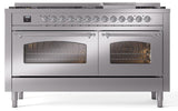 Nostalgie II 60 Inch Dual Fuel Liquid Propane Freestanding Range in Stainless Steel with Chrome Trim