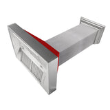 ZLINE Ducted DuraSnow Stainless Steel Range Hood with Red Matte Shell (8654RM)