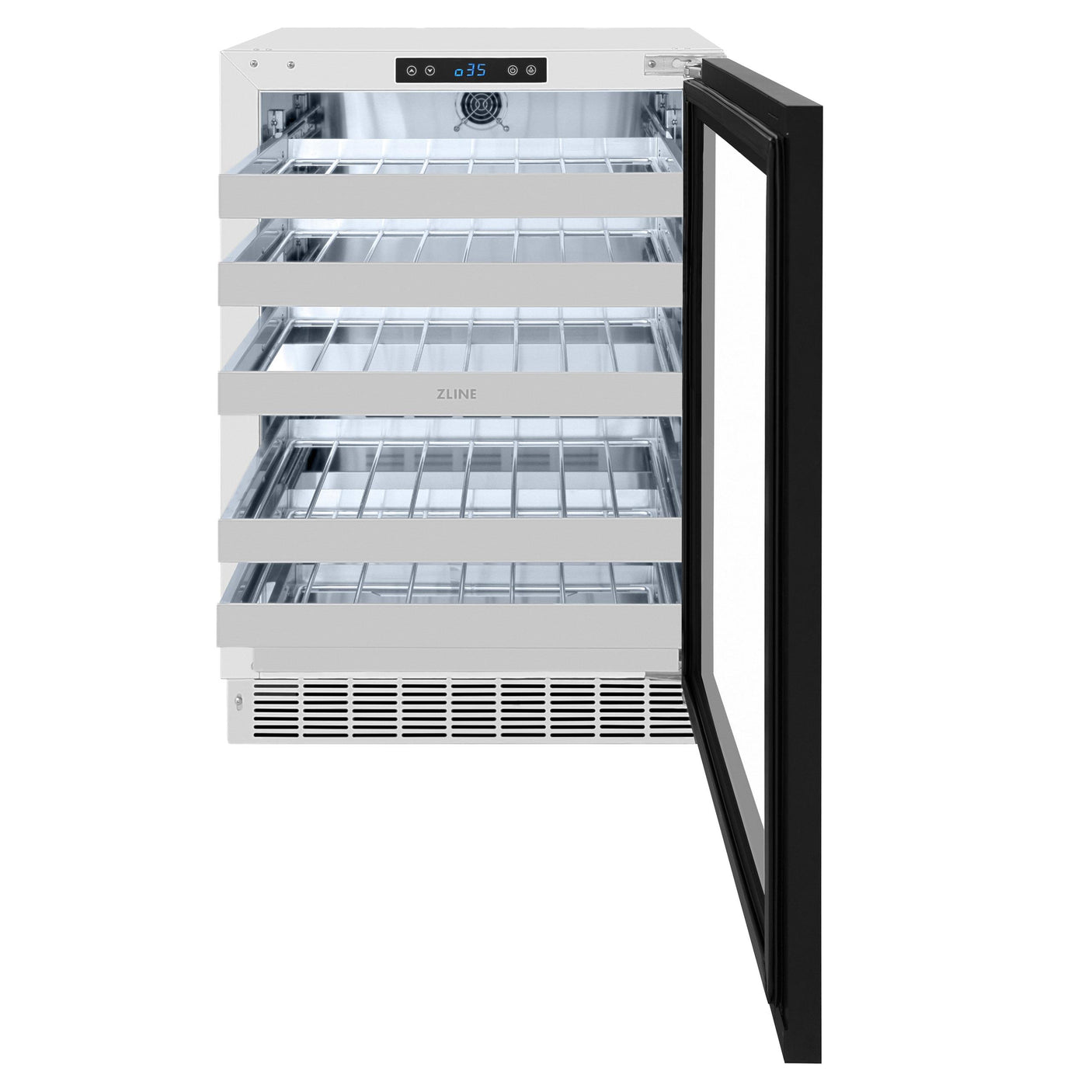 ZLINE 24 in. Touchstone Dual Zone 44 Bottle Wine Cooler With Panel Ready Glass Door (RWDPO-24)