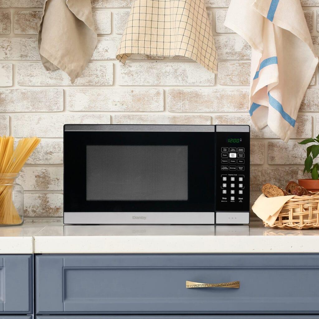 Danby 1.1 cu. ft. Countertop Microwave in Black and Stainless Steel