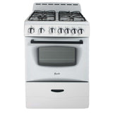 Avanti 24" Compact Gas Range Oven - White / 2.6 cu. ft.