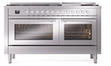 Professional Plus II 60 Inch Dual Fuel Liquid Propane Freestanding Range in Stainless Steel with Trim