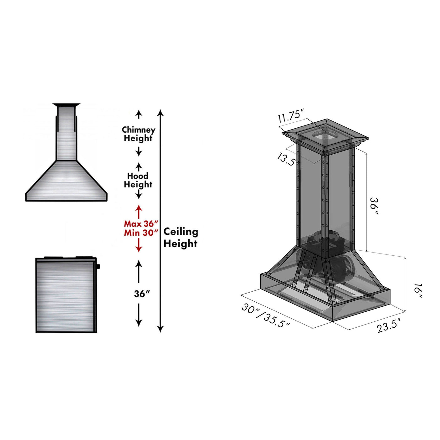 ZLINE Designer Series Copper Island Range Hood (655i-SCCCS)