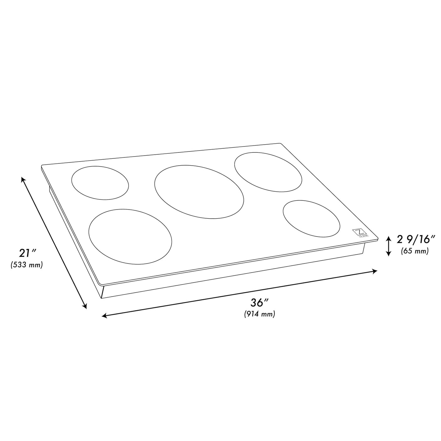 ZLINE 36 in. Induction Cooktop with 5 burners (RCIND-36)