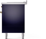 Nostalgie II 60 Inch Dual Fuel Liquid Propane Freestanding Range in Blue with Brass Trim