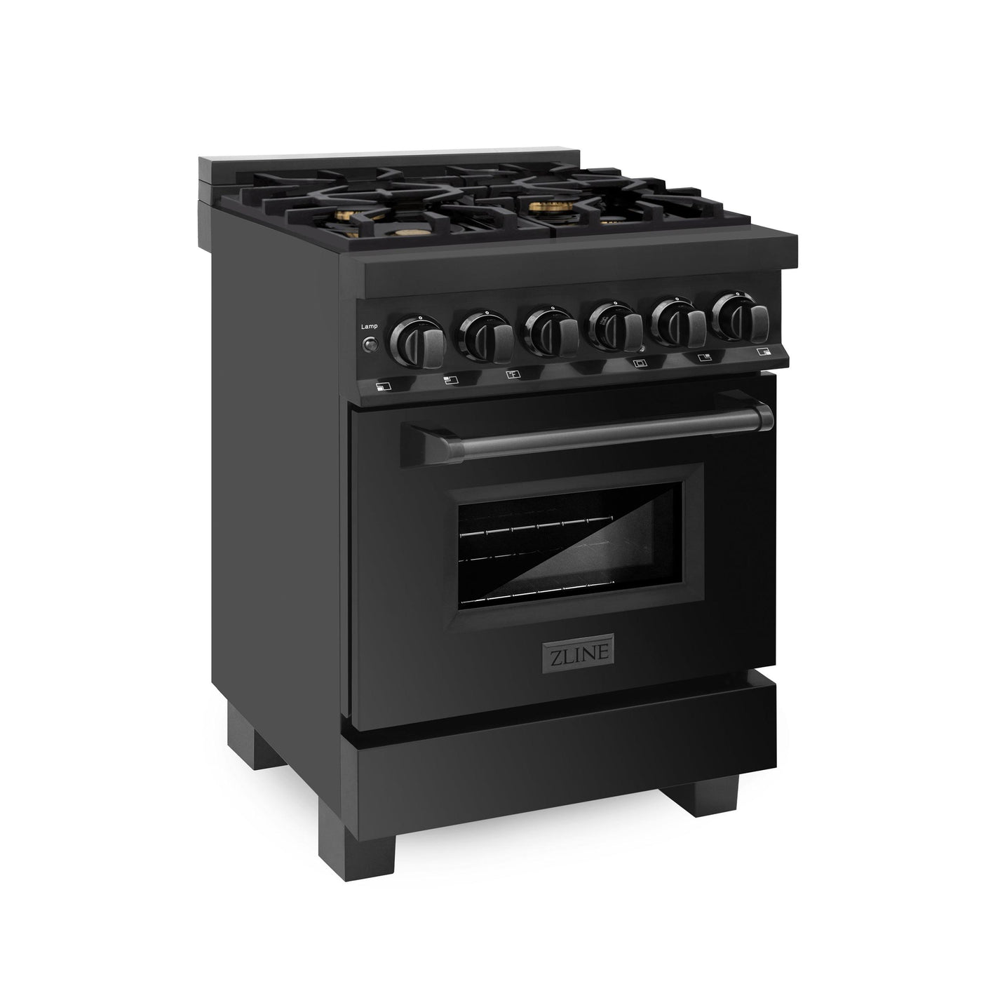 ZLINE 24 in. Professional Dual Fuel Range in Black Stainless Steel (RAB-BR-24)