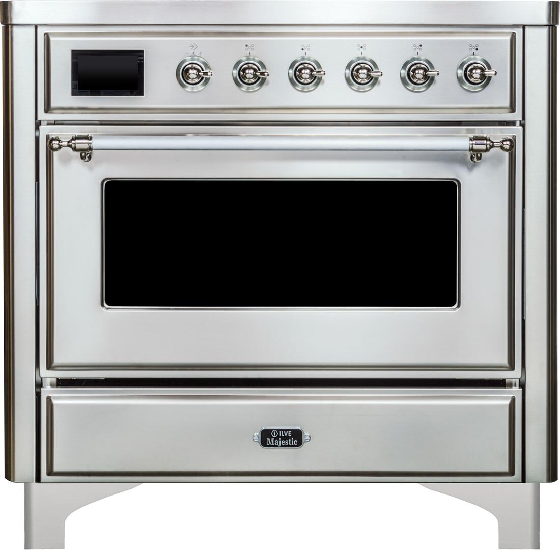 Majestic II 36 Inch Electric Freestanding Range in Stainless Steel with Chrome Trim