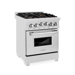 ZLINE 24 in. 2.8 cu. ft. Range with Gas Stove and Gas Oven in DuraSnow Stainless Steel (RGS-SN-24) [Color: DuraSnow Stainless Steel with Brass Burners]