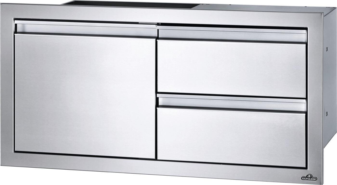 36 x 16 inch Single Door & Double Drawer Combo, Stainless Steel