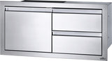 36 x 16 inch Single Door & Double Drawer Combo, Stainless Steel