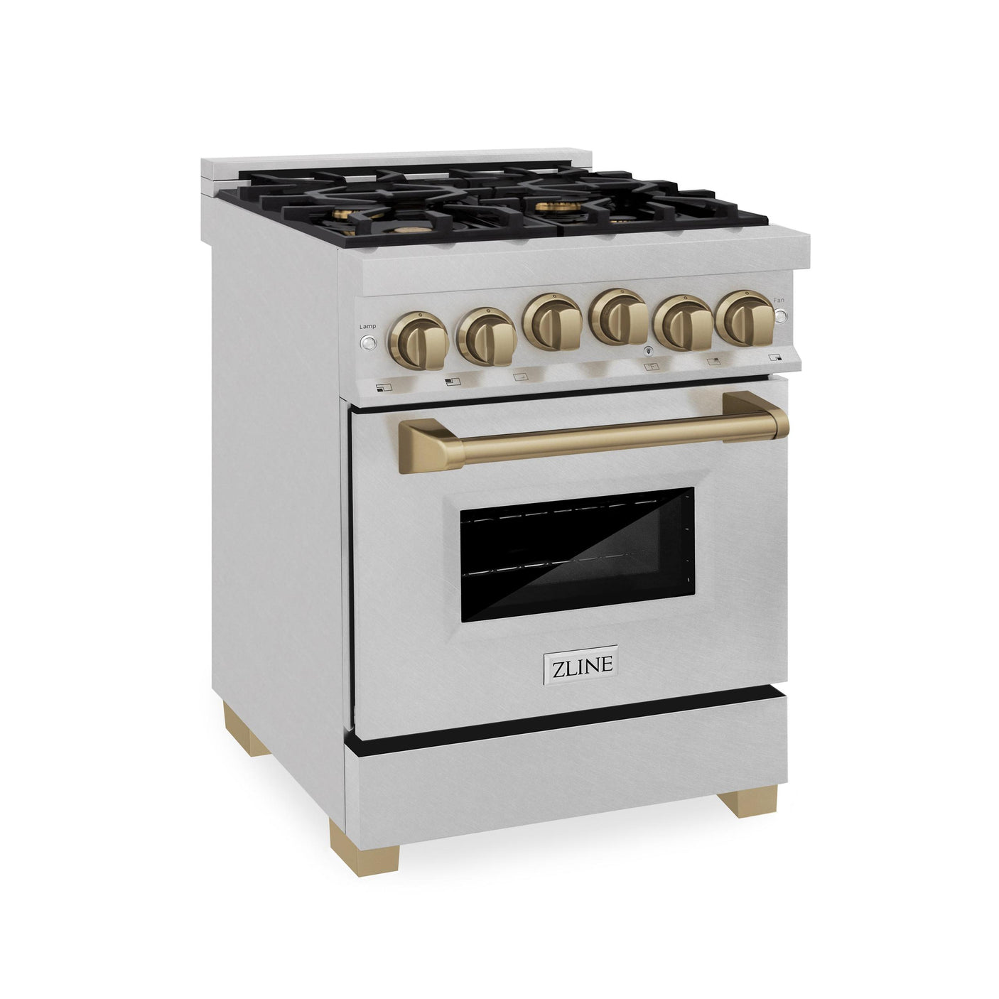 ZLINE Autograph Edition 24" 2.8 cu. ft. Range with Gas Stove and Gas Oven in DuraSnow Stainless Steel with Champagne Bronze Accents (RGSZ-SN-24) [Color: Champagne Bronze]