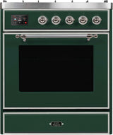 Majestic II 30 Inch Dual Fuel Natural Gas Freestanding Range in Emerald Green with Chrome Trim