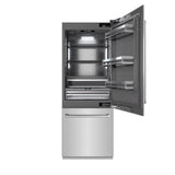 ZLINE 30 in. 16.1 cu. ft. Built-In Bottom Freezer Refrigerator with Water Dispenser and Ice Maker in Stainless Steel with Graphite Gray Interior (GRBIV-304-30)