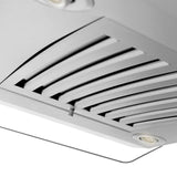 ZLINE Convertible Vent Island Mount Range Hood in Stainless Steel & Glass (GL14i)