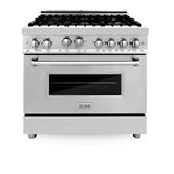 ZLINE 36" Professional 4.6 cu. ft. 6 Gas on Gas Range in Stainless Steel with Color Door Options (RG36) [Color: Stainless Steel]