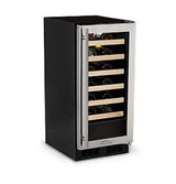 15" High Efficiency Single Zone Wine Cellar - Panel Overlay Frame Glass Door - Integrated Left Hinge