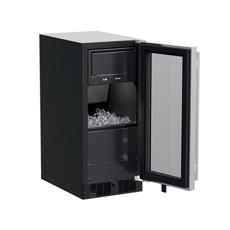 15-In Built-In Clear Ice Machine with Door Style - Stainless Steel Frame Glass