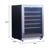 51 Bottle DESIGNER Series Wine Cooler - Stainless Steel with Black Cabinet / 51 Bottles