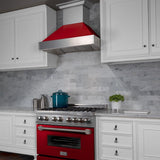 48" Colored Range Hood Shell in Red Gloss (8654-SH-RG-48)-Shell Only