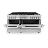 ZLINE 60 in. 7.4 cu. ft. Dual Fuel Range with Gas Stove and Electric Oven in Stainless Steel with Color Options (RA60) [Color: Stainless Steel with Brass Burners]