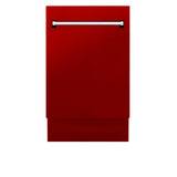 ZLINE 18" Tallac Series 3rd Rack Top Control Dishwasher with Traditional Handle, 51dBa [Color: Red Gloss]