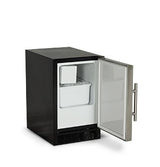 Marvel 15" ADA Height Compact Crescent Ice Machine - Solid Black Door, Stainless Handle - Right Hinge