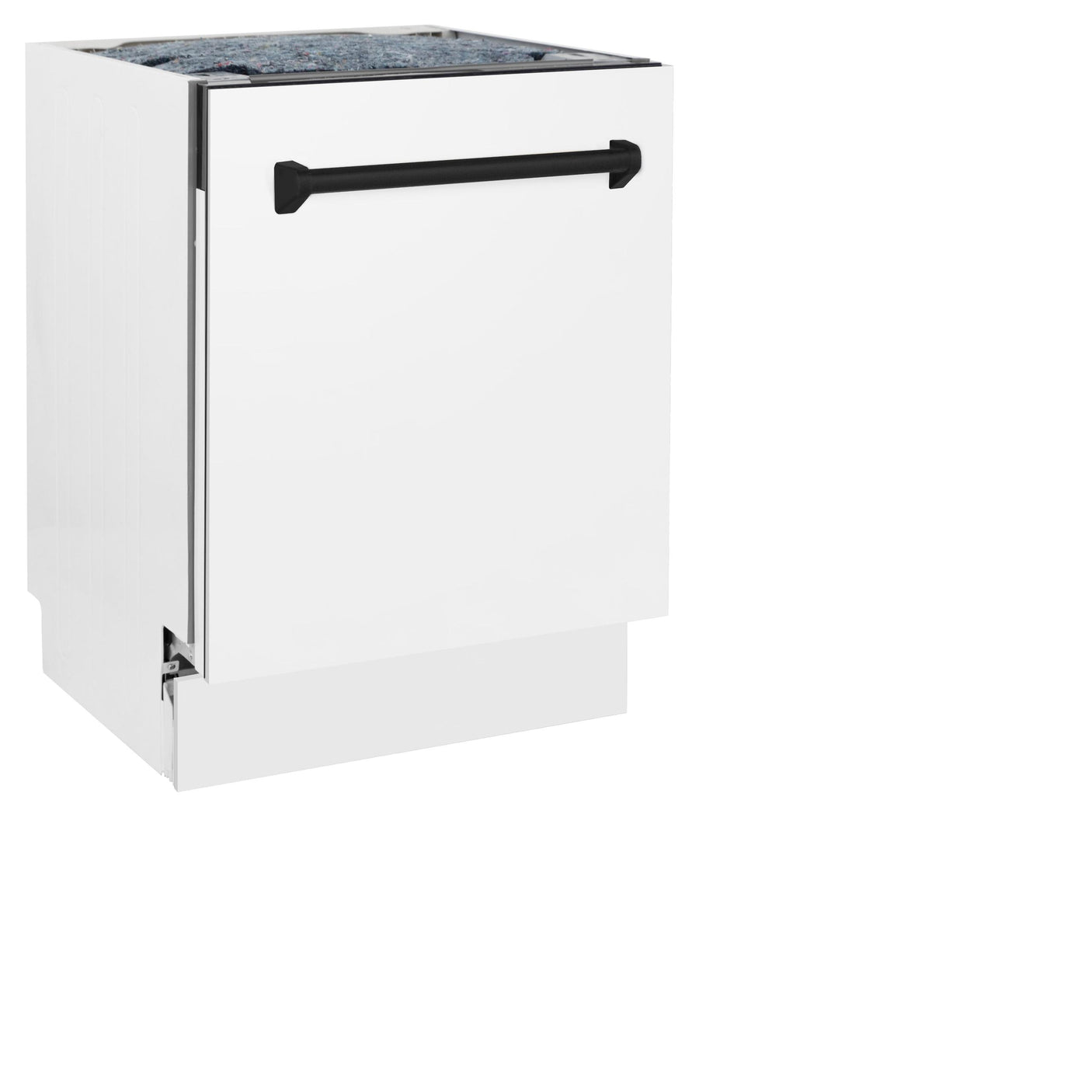 ZLINE Autograph Edition 24" 3rd Rack Top Control Tall Tub Dishwasher in White Matte with Accent Handle, 51dBa (DWVZ-WM-24) [Color: Champagne Bronze]