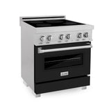 ZLINE 30" 4.0 cu. ft. Induction Range in DuraSnow with a 4 Element Stove and Electric Oven (RAINDS-30) [Color: Black Matte]