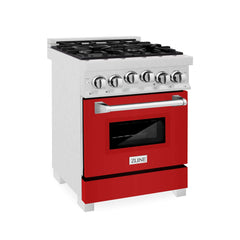 ZLINE 24 in. 2.8 cu. ft. Range with Gas Stove and Gas Oven in DuraSnow Stainless Steel (RGS-SN-24) [Color: Red Matte]