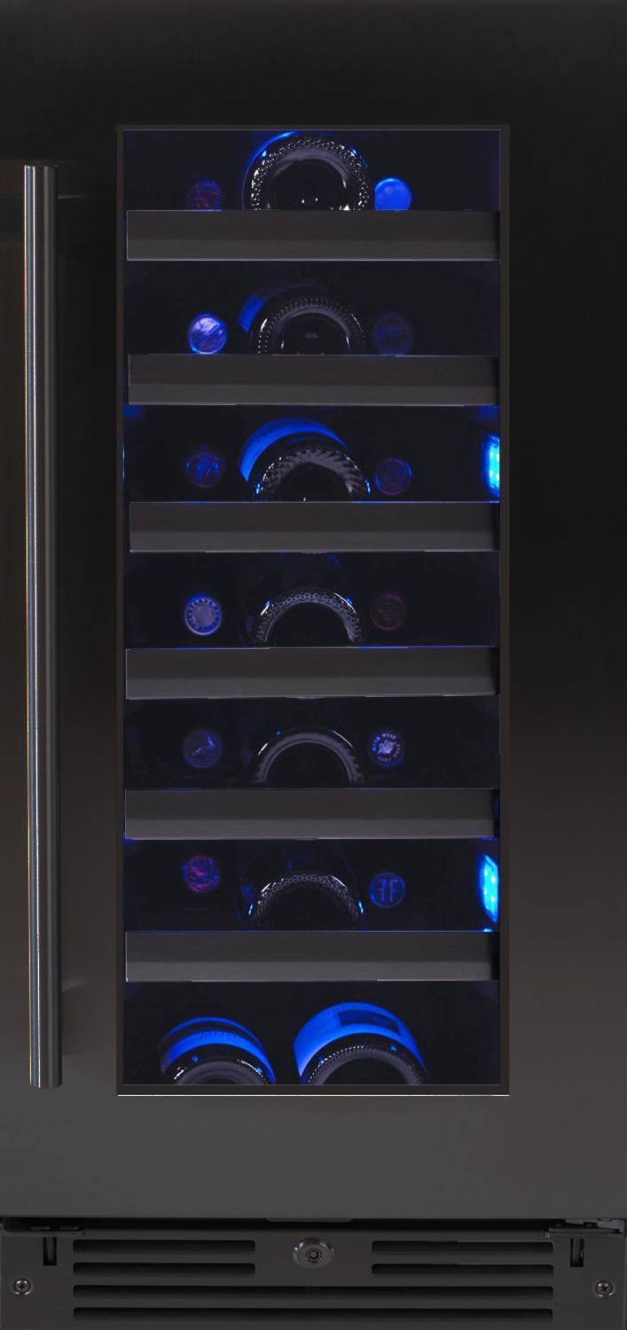 Wine Cooler 15" Black Stainless RH