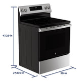 GE® 30" Free-Standing Electric Convection Range with No Preheat Air Fry and EasyWash™ Oven Tray