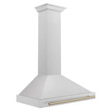 ZLINE 36 in. Autograph Edition Convertible Fingerprint Resistant DuraSnow Stainless Steel Range Hood with Champagne Bronze Handle (KB4SNZ-36-CB) [Color: Champagne Bronze Accents]