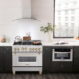 ZLINE Autograph Edition 36" 4.6 cu. ft. Range with Gas Stove and Gas Oven in DuraSnow® Stainless Steel with Accents (RGSZ-SN-36) [Color: Matte Black]