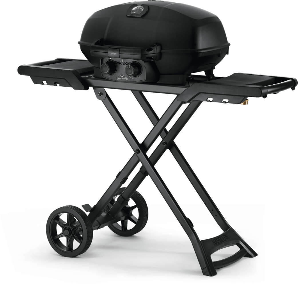 Phantom TravelQ PRO 285 Portable Gas Grill with Scissor Cart , Propane, Matte/Matt Black