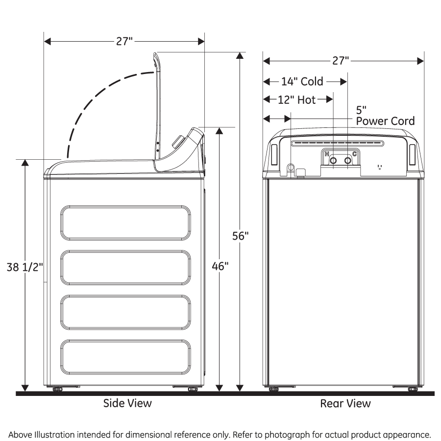 GE® 4.5 cu. ft. Capacity Washer with Water Level Control