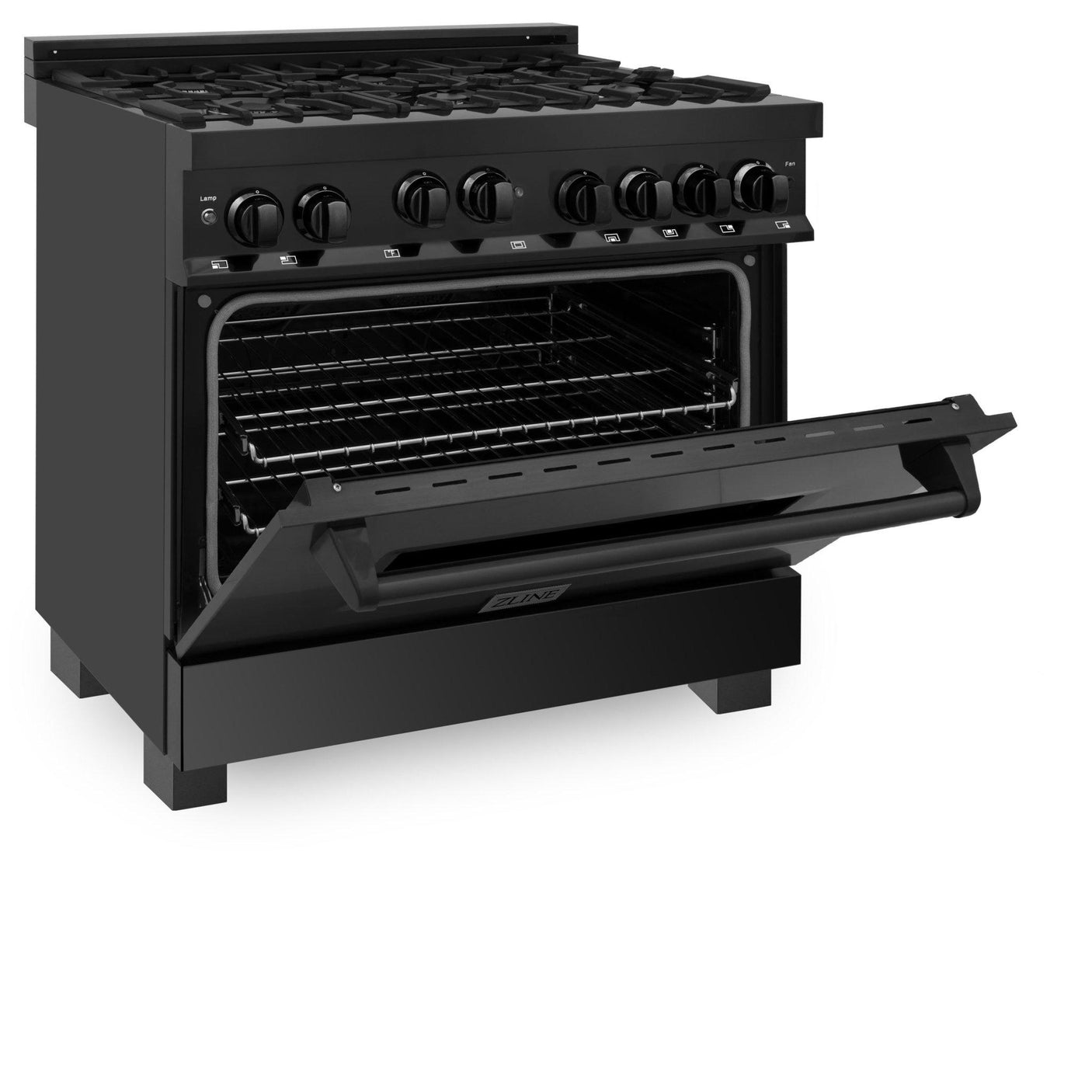 ZLINE 36" Professional 4.6 cu. ft. Gas on Gas Range in Black Stainless Steel (RGB-36) [Color: Black Stainless Steel]